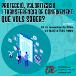 Jornada: Protecció, valorització i transferència de coneixement: què vols saber?